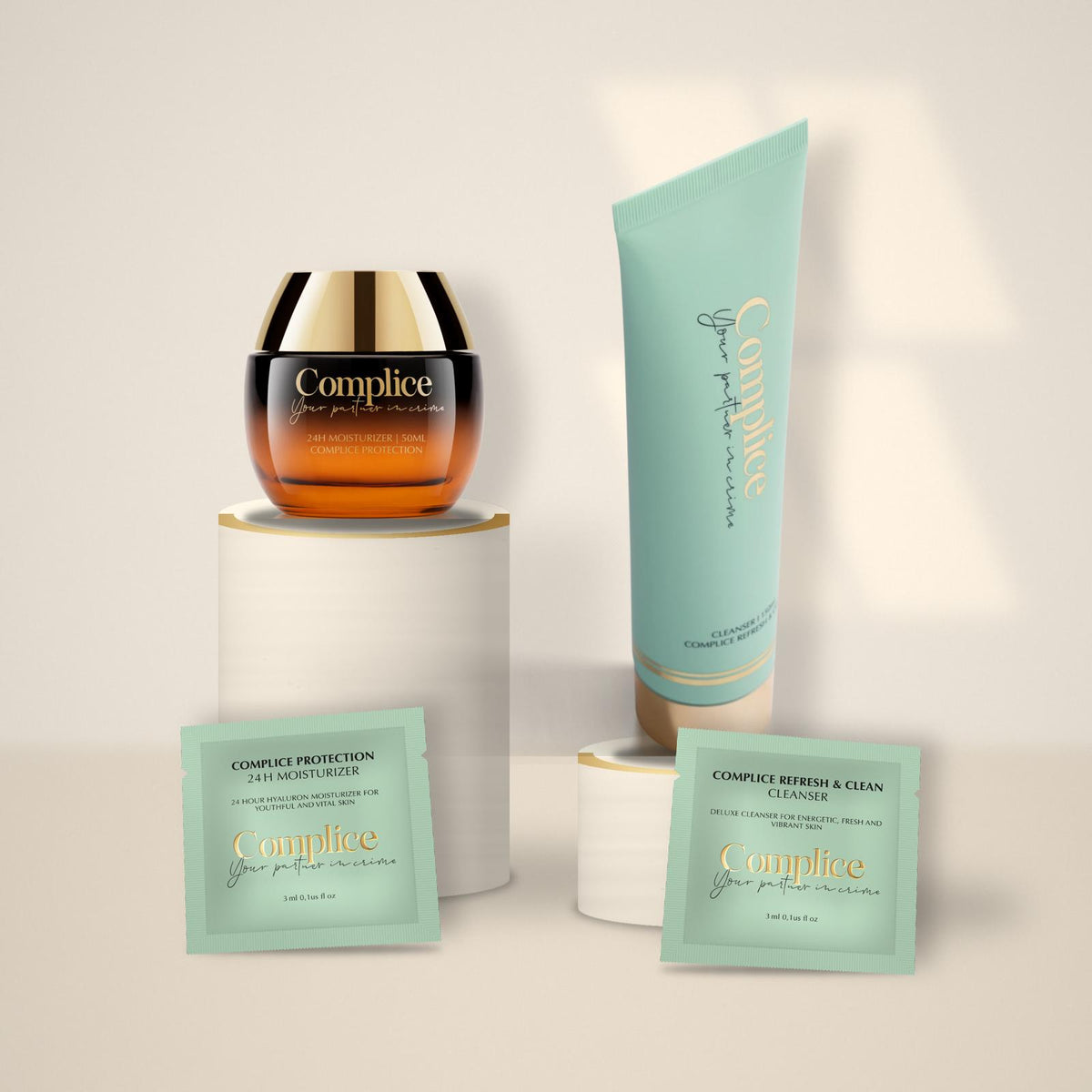 Bustine di crema idratante e detergente Complice 24H